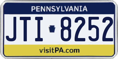 PA license plate JTI8252