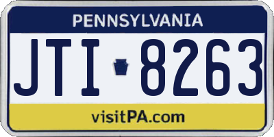 PA license plate JTI8263