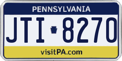 PA license plate JTI8270