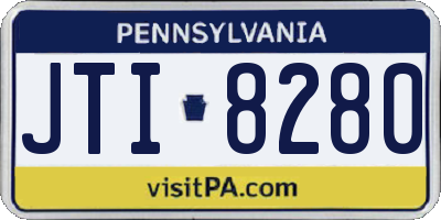 PA license plate JTI8280