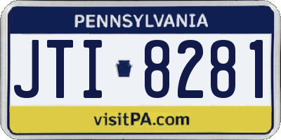 PA license plate JTI8281