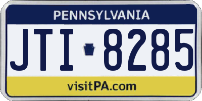 PA license plate JTI8285