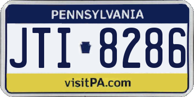 PA license plate JTI8286