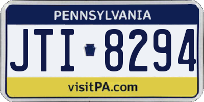 PA license plate JTI8294