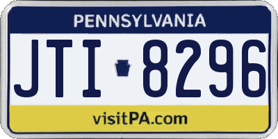 PA license plate JTI8296
