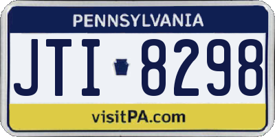 PA license plate JTI8298