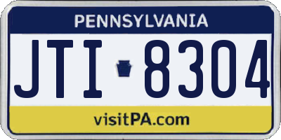 PA license plate JTI8304