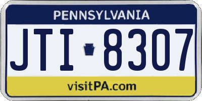 PA license plate JTI8307