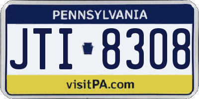 PA license plate JTI8308