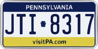 PA license plate JTI8317