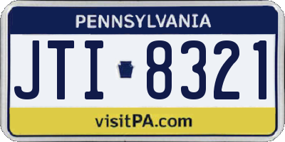 PA license plate JTI8321