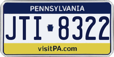 PA license plate JTI8322