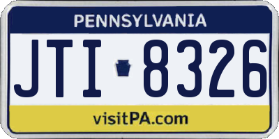 PA license plate JTI8326