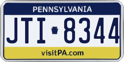 PA license plate JTI8344