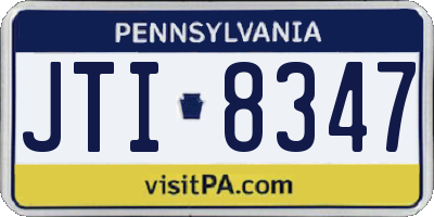 PA license plate JTI8347