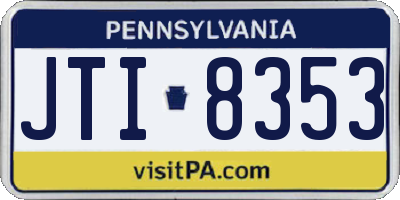 PA license plate JTI8353