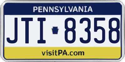 PA license plate JTI8358
