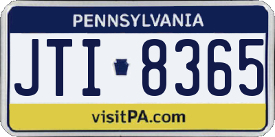 PA license plate JTI8365