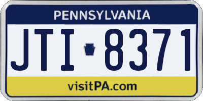 PA license plate JTI8371