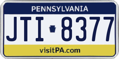 PA license plate JTI8377