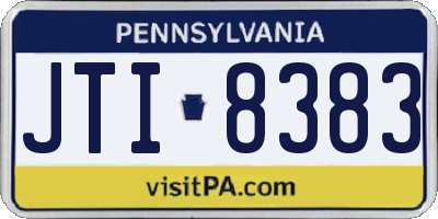 PA license plate JTI8383