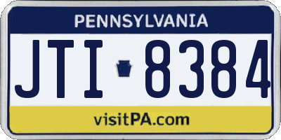 PA license plate JTI8384