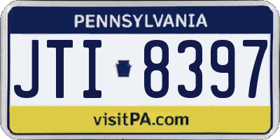 PA license plate JTI8397