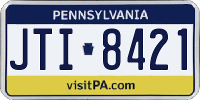 PA license plate JTI8421