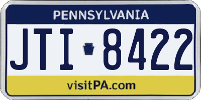 PA license plate JTI8422