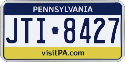 PA license plate JTI8427