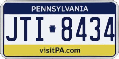 PA license plate JTI8434