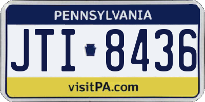 PA license plate JTI8436