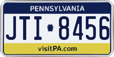 PA license plate JTI8456