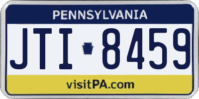 PA license plate JTI8459