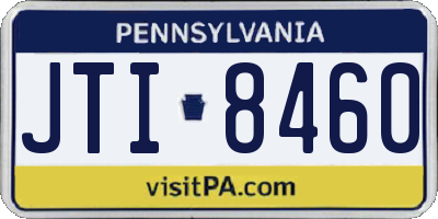 PA license plate JTI8460