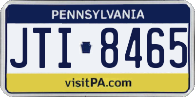 PA license plate JTI8465