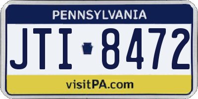 PA license plate JTI8472