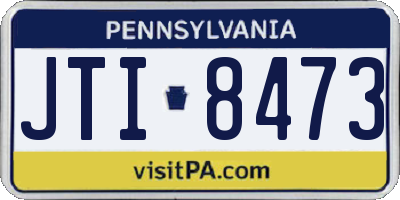 PA license plate JTI8473