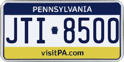 PA license plate JTI8500