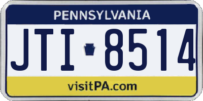 PA license plate JTI8514