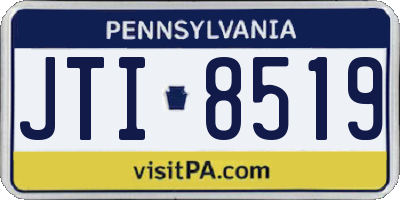 PA license plate JTI8519