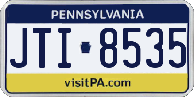PA license plate JTI8535