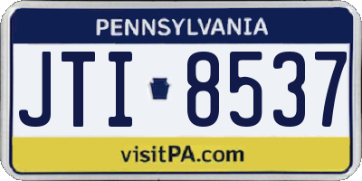 PA license plate JTI8537