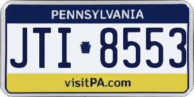 PA license plate JTI8553