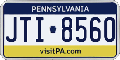 PA license plate JTI8560