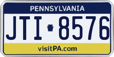 PA license plate JTI8576