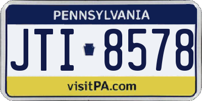 PA license plate JTI8578