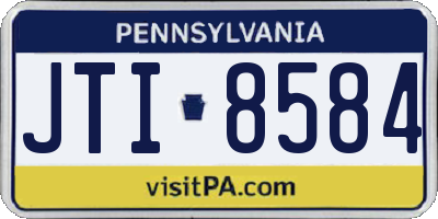 PA license plate JTI8584
