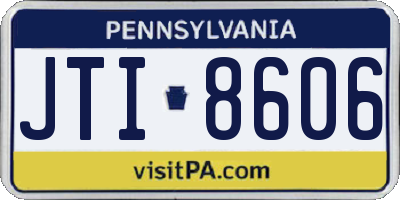 PA license plate JTI8606