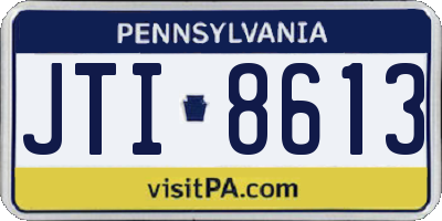 PA license plate JTI8613